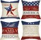 4th of July Patriotic American Decorative Throw Pillow Cover 18x18 Set of 4